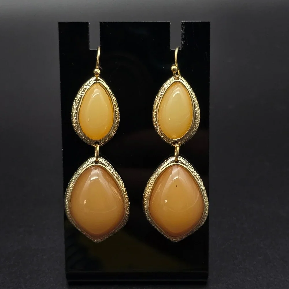 Peach Orange Dangle Drop Earrings Fall Autmn